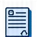 Icono de un documento de factura con un símbolo de descarga.